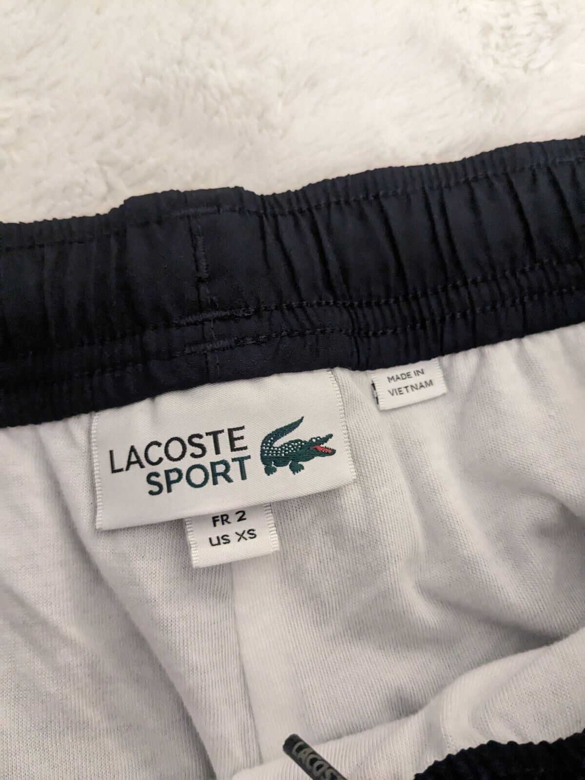 NWT Lacoste Jogger Mens 30 x 32 Sport Navy Blue Lined Pants Big Croc Logo XS New