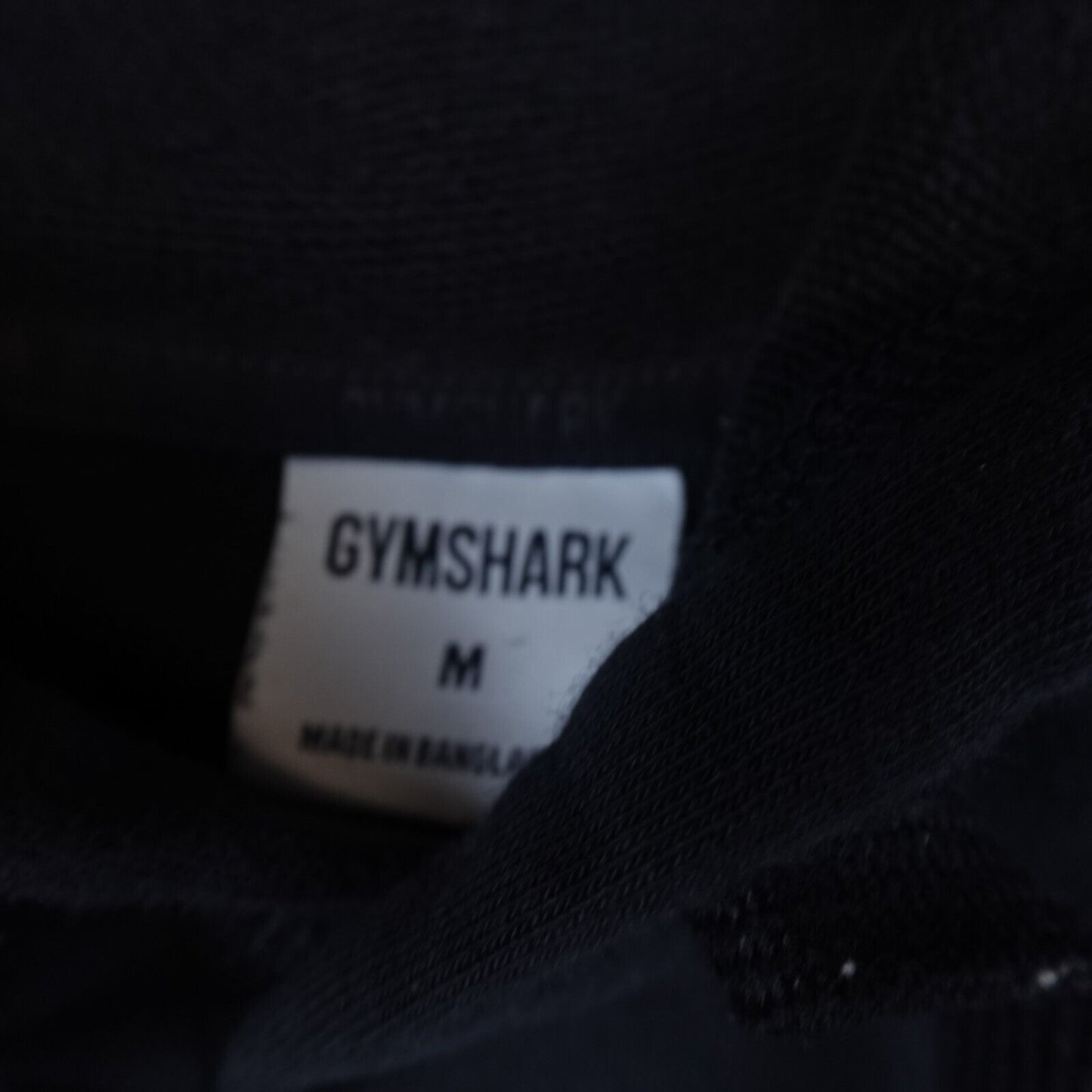 Gymshark Hoodie Mens Medium Black Hooded Sweatshirt Fleece Workout Gym Outdoors