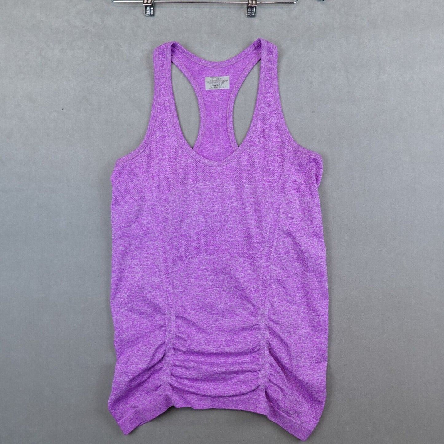 Athleta Fastest Track Tank Top Ruch Top Women Large Stretch Tee