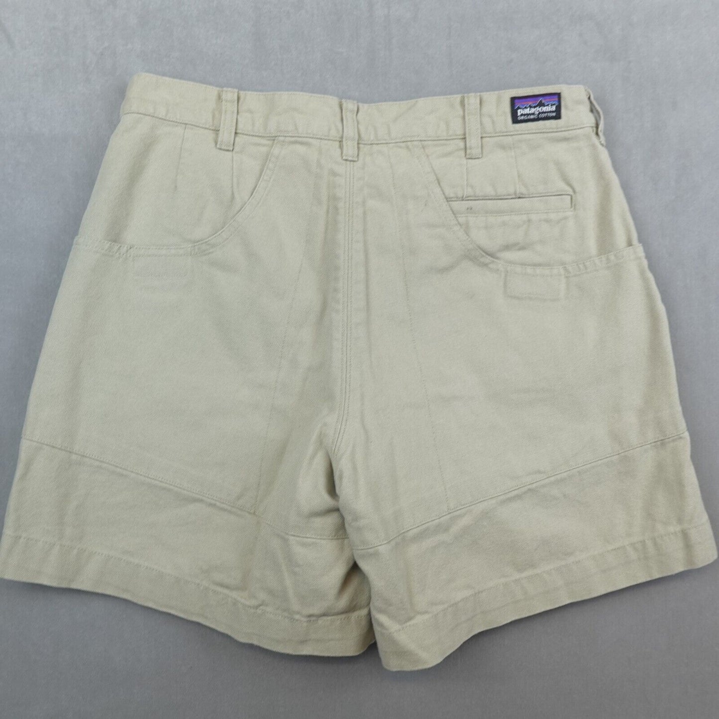 Patagonia Shorts Stand Up Mens 34 Beige Hiking Logo Organic Cotton 57227 Canvas