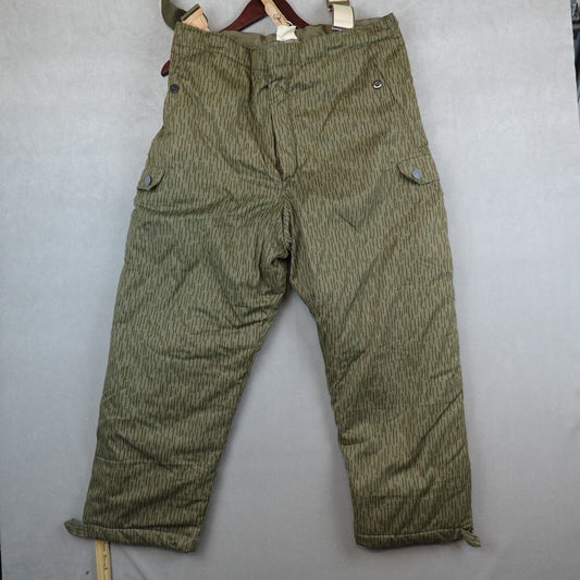 VTG Strichtarn Camo Military Pant Men 38x29 East Germany Army Winter Suspenders