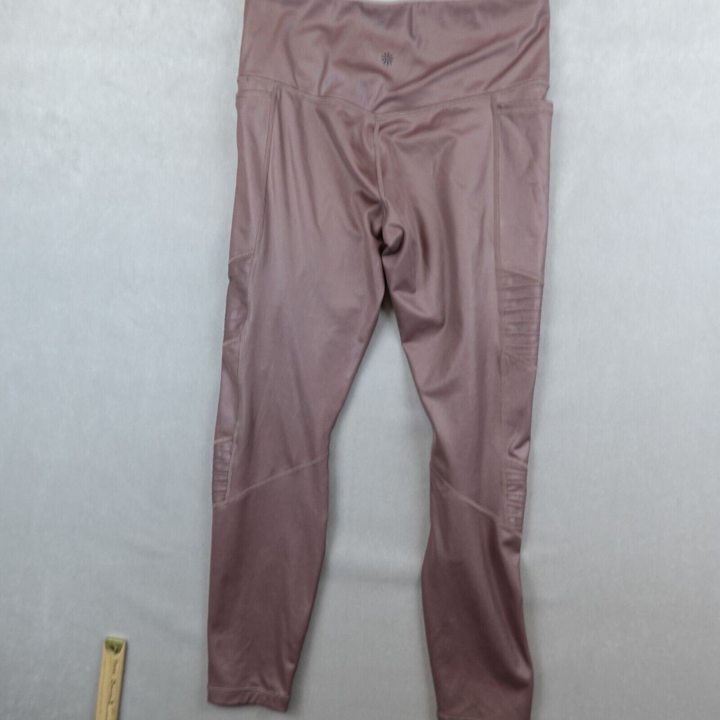 Athleta Inclination Moto Tight  Pants Women Medium Powervita Pink Glitter Pocket