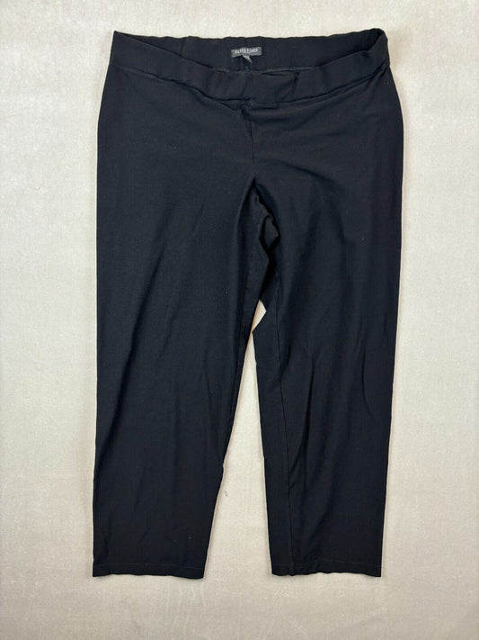 EILEEN FISHER Pants Womens Large Petite Black Pull On 32x26