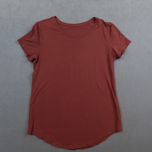 Lululemon Tee Shirt Womens Size 4 Red Round Neck Basic Top Short Sleeves