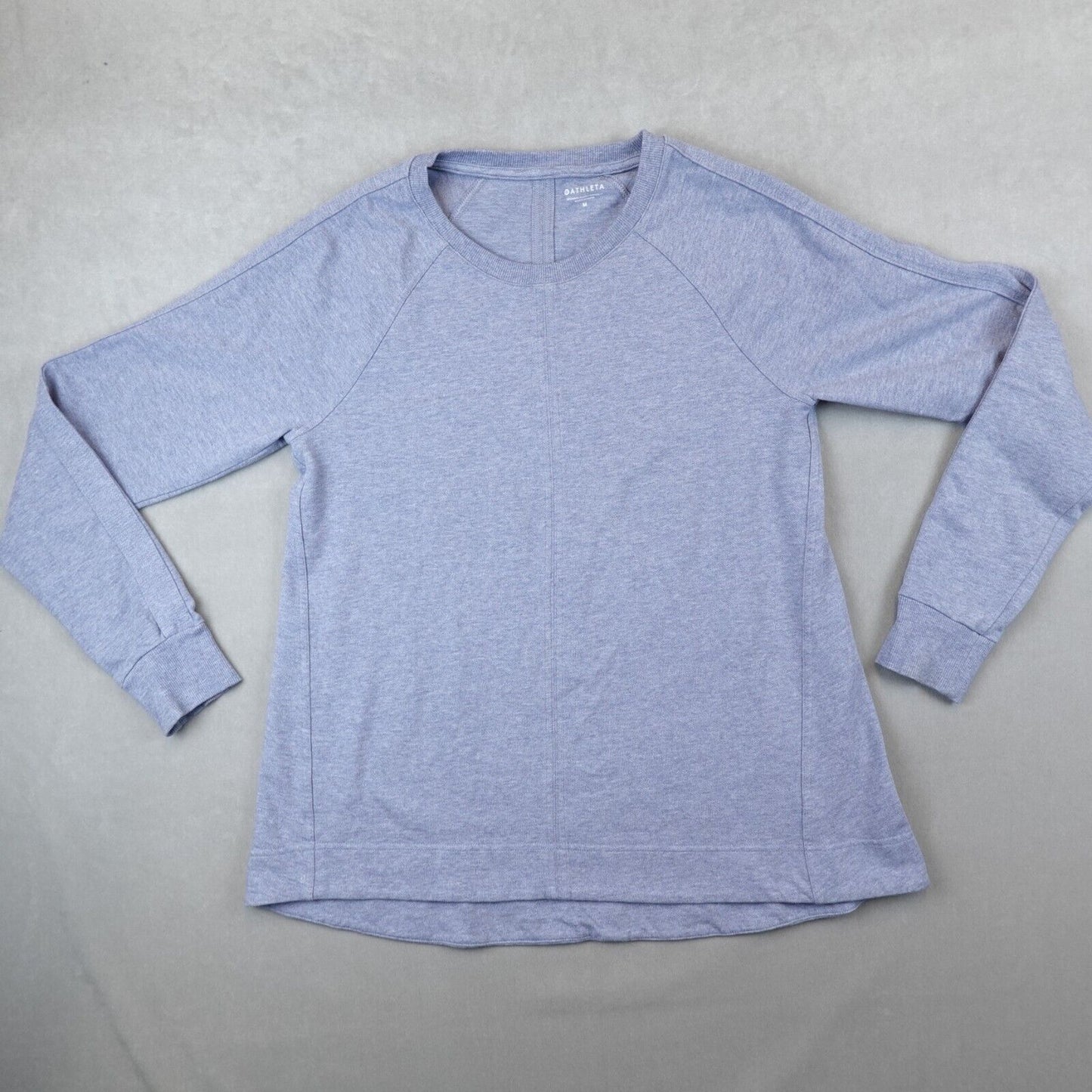 Athleta Farallon Sweatshirt Women Medium Blue Cotton Spandex Long Sleeve Stretch