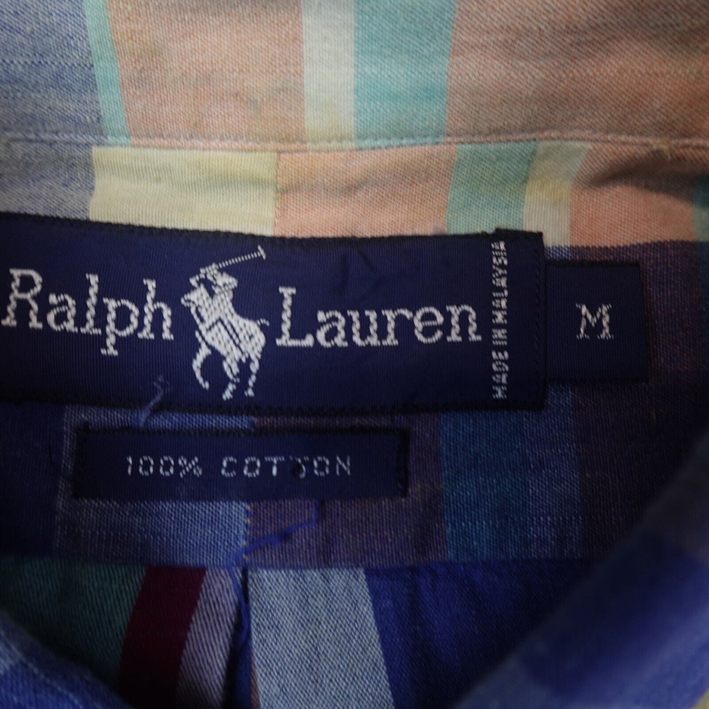 VTG Polo Ralph Lauren Shirt Madras Button Up Plaid Multicolor Mens Medium