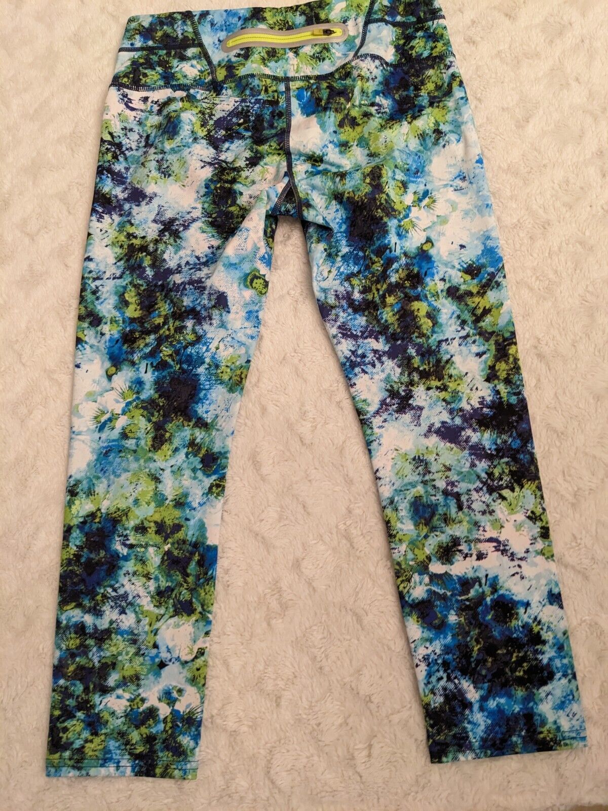 Athleta Hypersonic Sonar Cropped Tight Leggings Womens Small Floral EUC