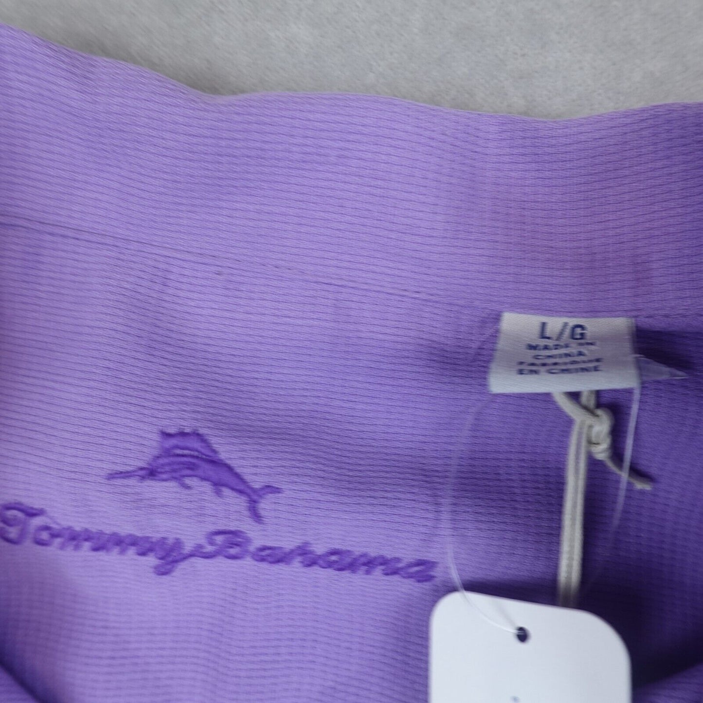 NWT Tommy Bahama Shirt Island Zone Royal Bermuda Men Large Spring Lavender Camp