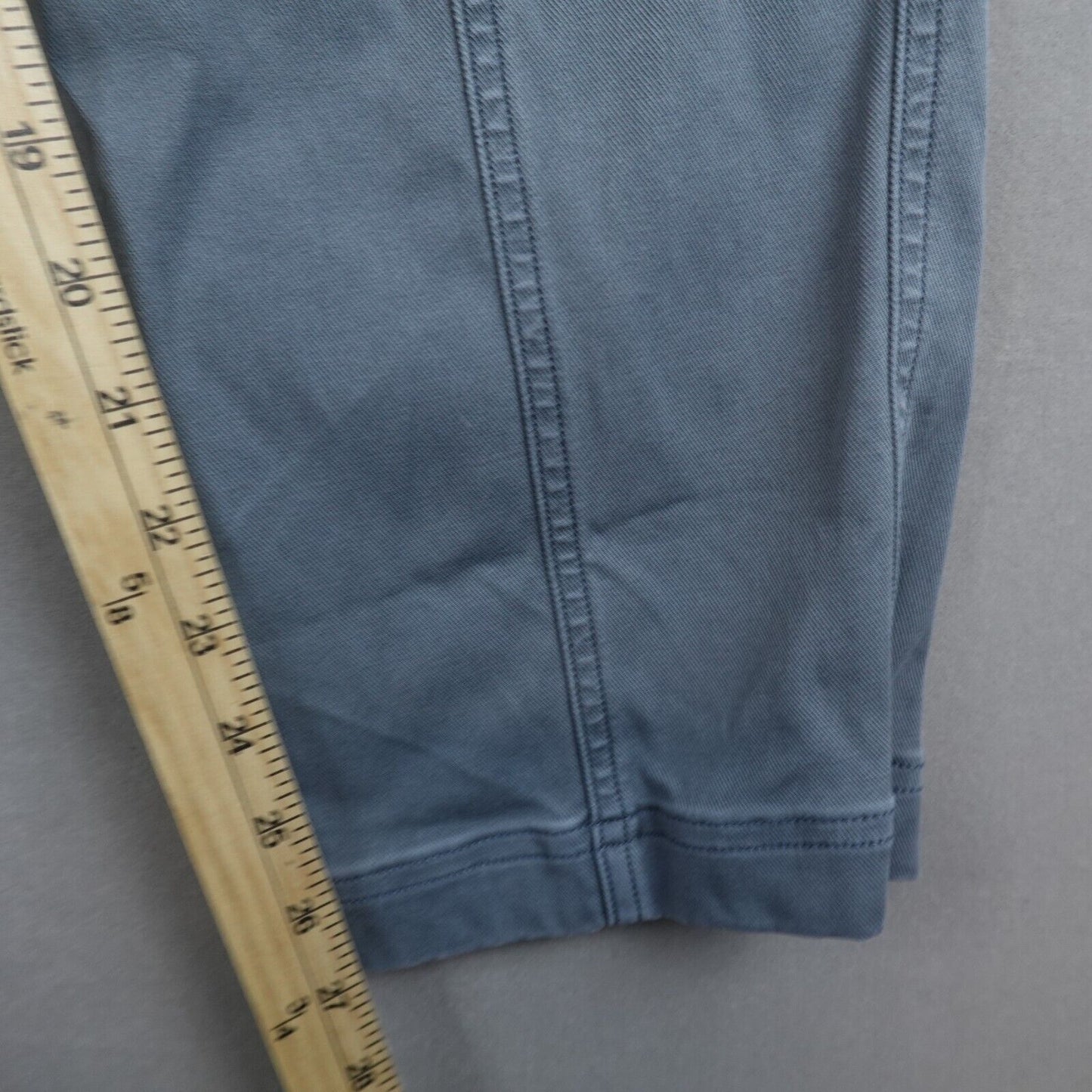 Spanx Stretch Twill Pants Womens Large Blue Straight Leg Sunwashed Pull On