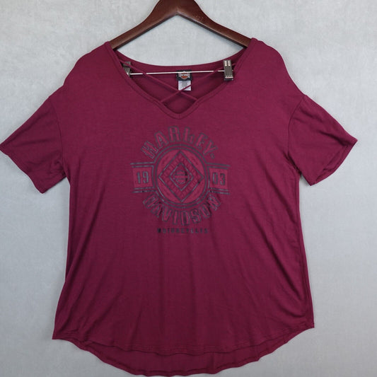 Harley Davidson Shirt Womens Medium Purple Tee Short Sleeve