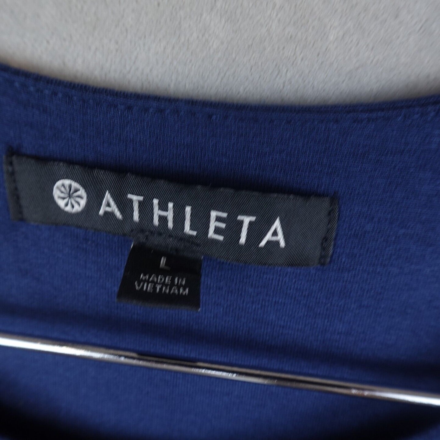 Athleta La Palma Dress Blue Sz Large Athleisure Travel Sleeveless Stretch Active