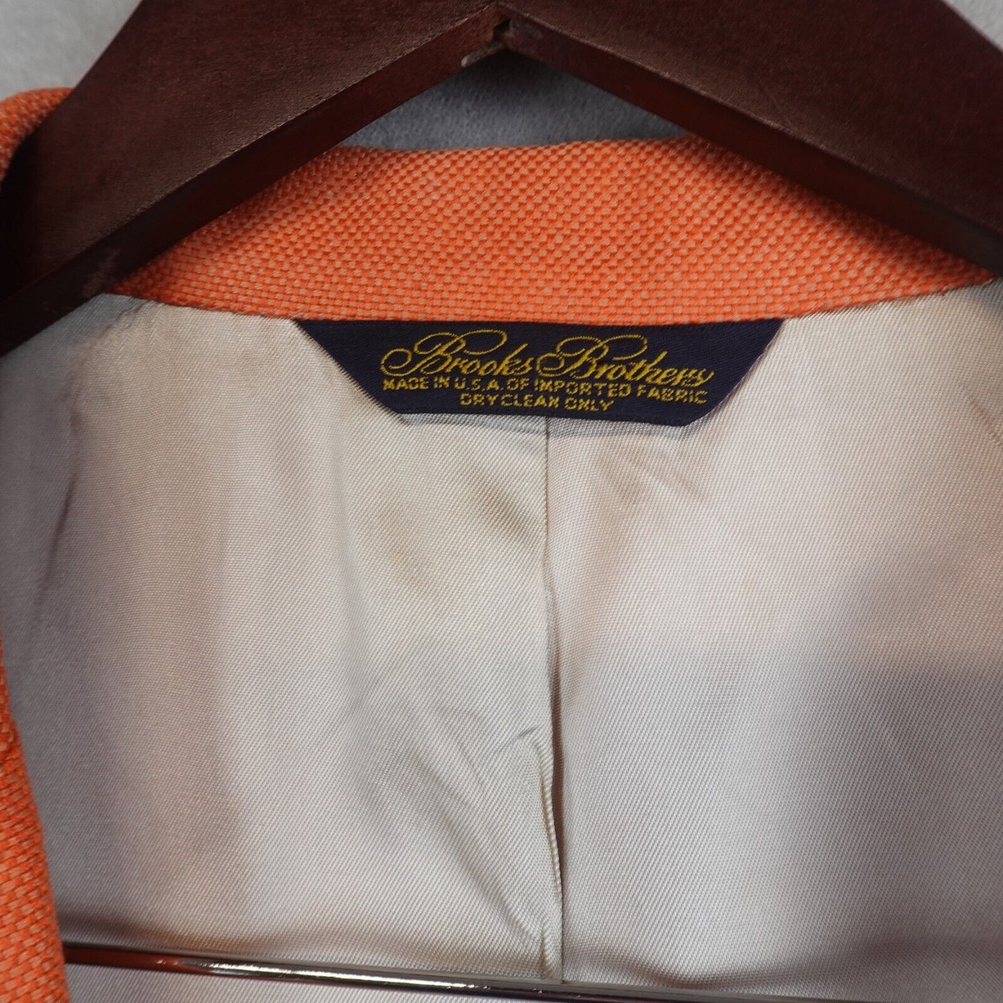 Brooks Brothers Blazer 100% Silk 50L Made In USA Sport Coat Orange