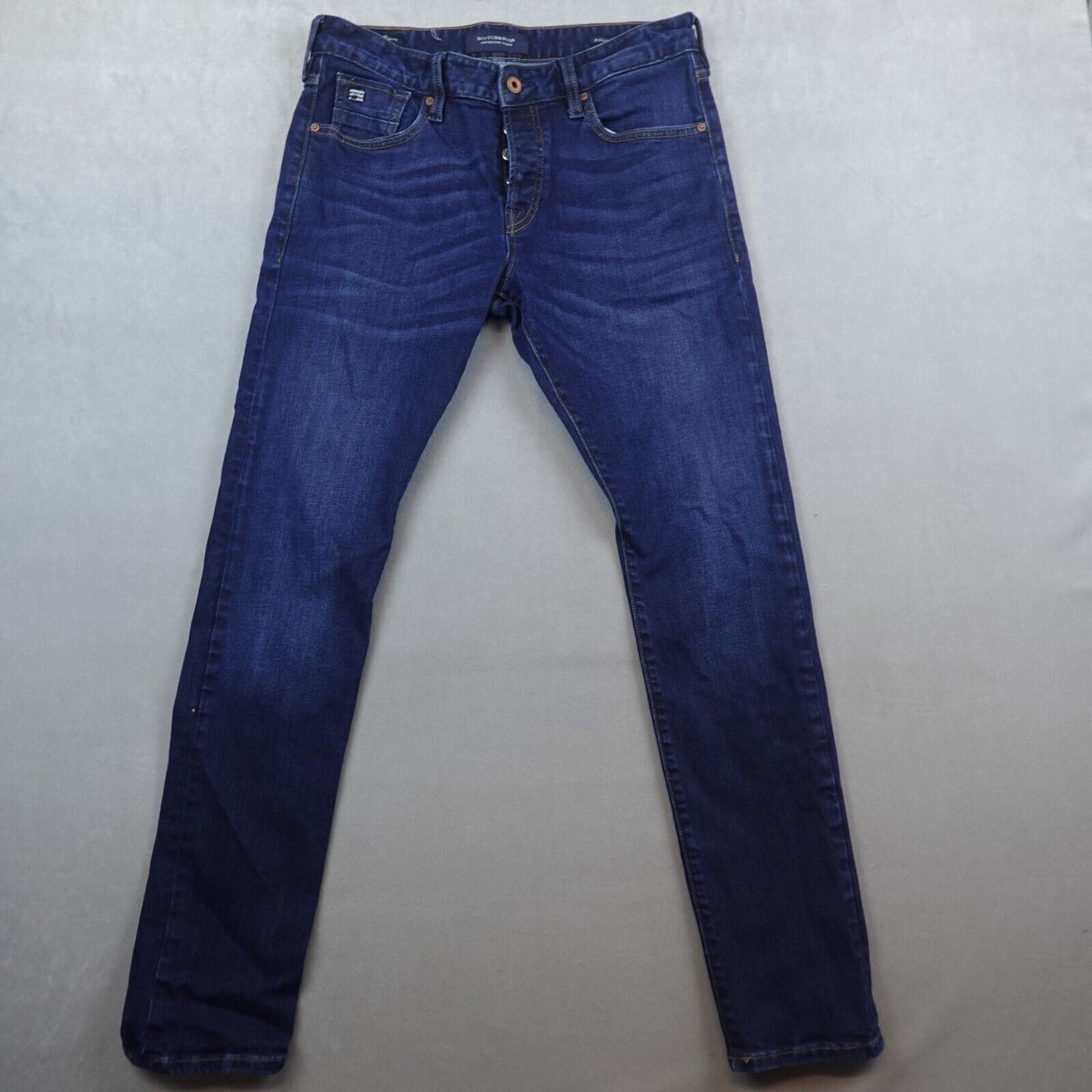 Scotch & Soda Amsterdam Blauw Jeans Ralston Mens Denim 31/32 Indigo Button Fly