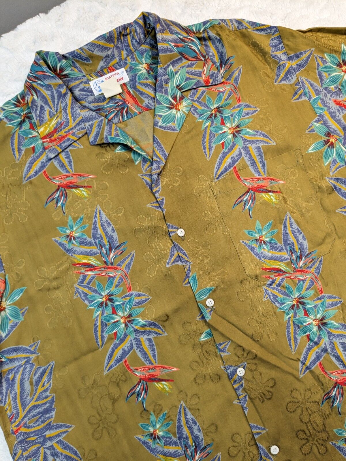 Reyn Spooner Hawaiian Shirt Men XL Vintage Starters Short Sleeve Floral EUC