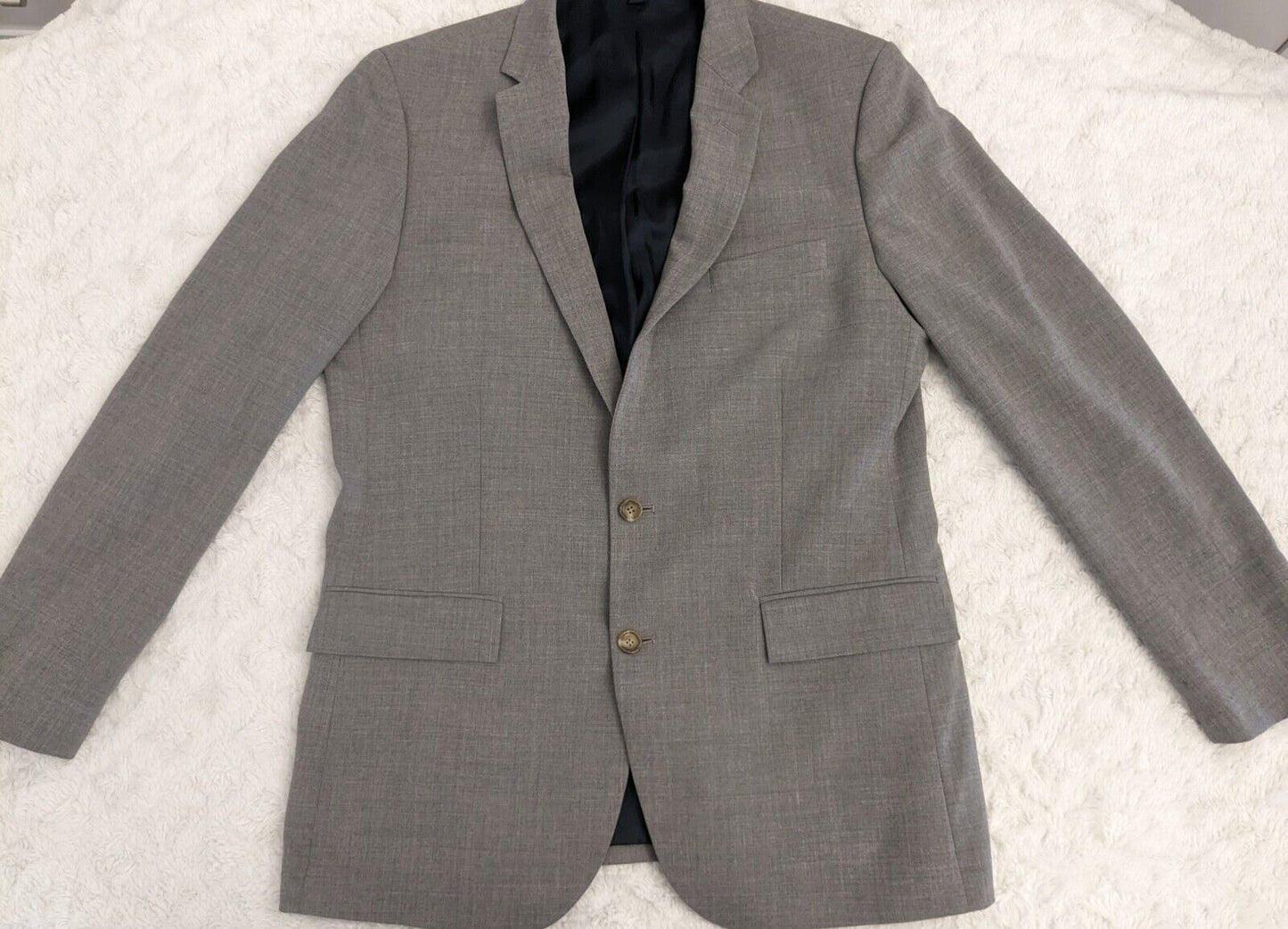 J Crew Thompson Blazer Mens 42 L Gray Wool Jacket Lined Double Vented