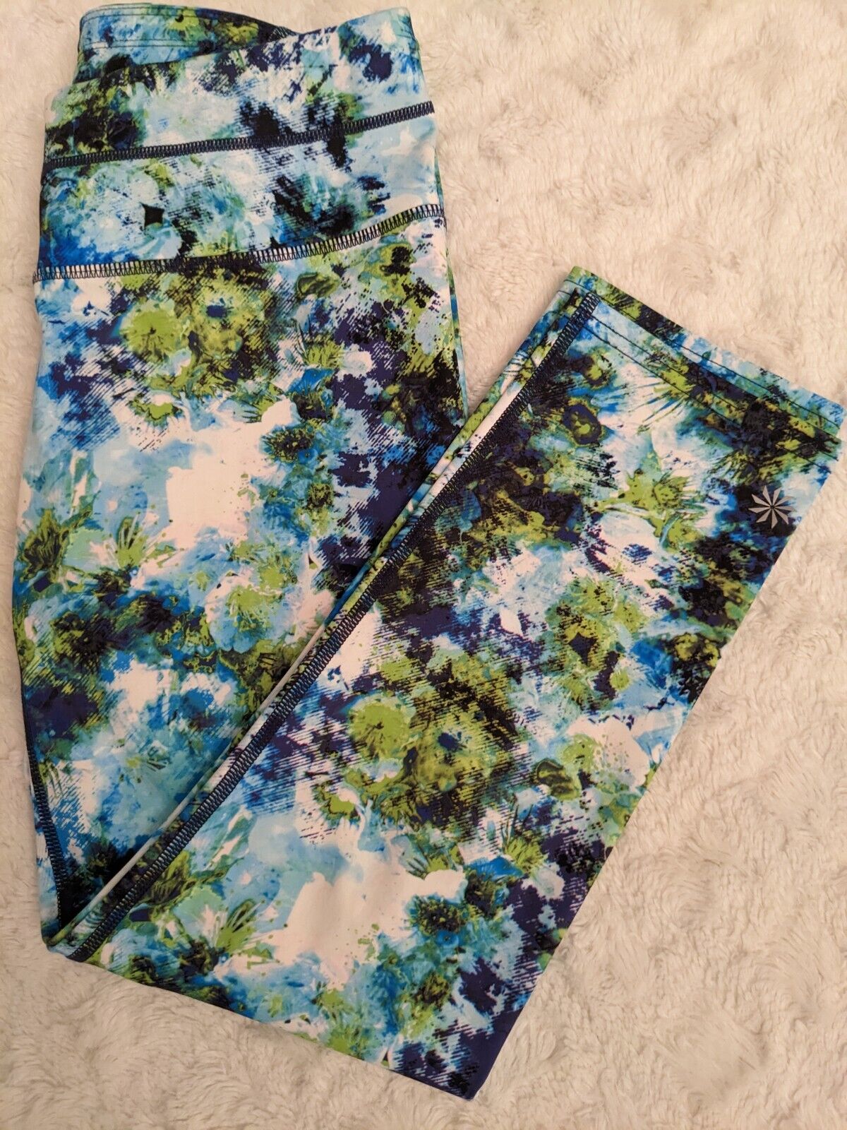 Athleta Hypersonic Sonar Cropped Tight Leggings Womens Small Floral EUC