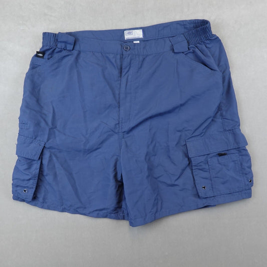 AFTCO FISHING SHORTS Mens 44 XXL Navy Blue Bluewater Nylon Cargo