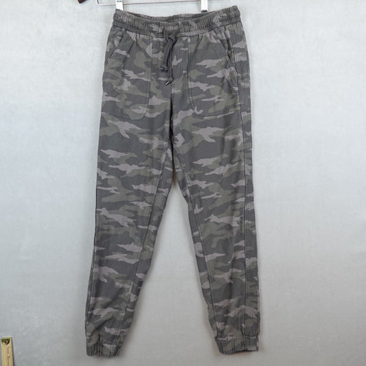 Athleta Farallon Joggers Women Size 4 Olive Camo Pants Stretch Drawstring Pocket