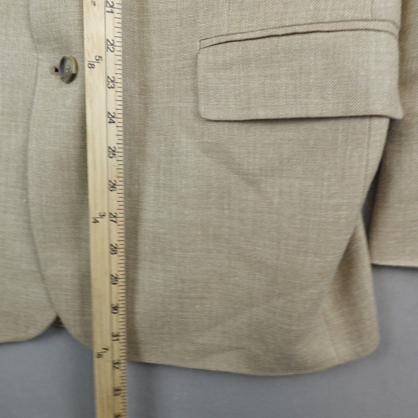 Brooks Brothers Blazer Silk Linen Wool 44R Tan Sport Coat Lined