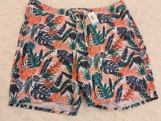 NWT johnnie O Swim Shorts Mens XXL Largo Surf Conch Floral Drawstring Lined $89