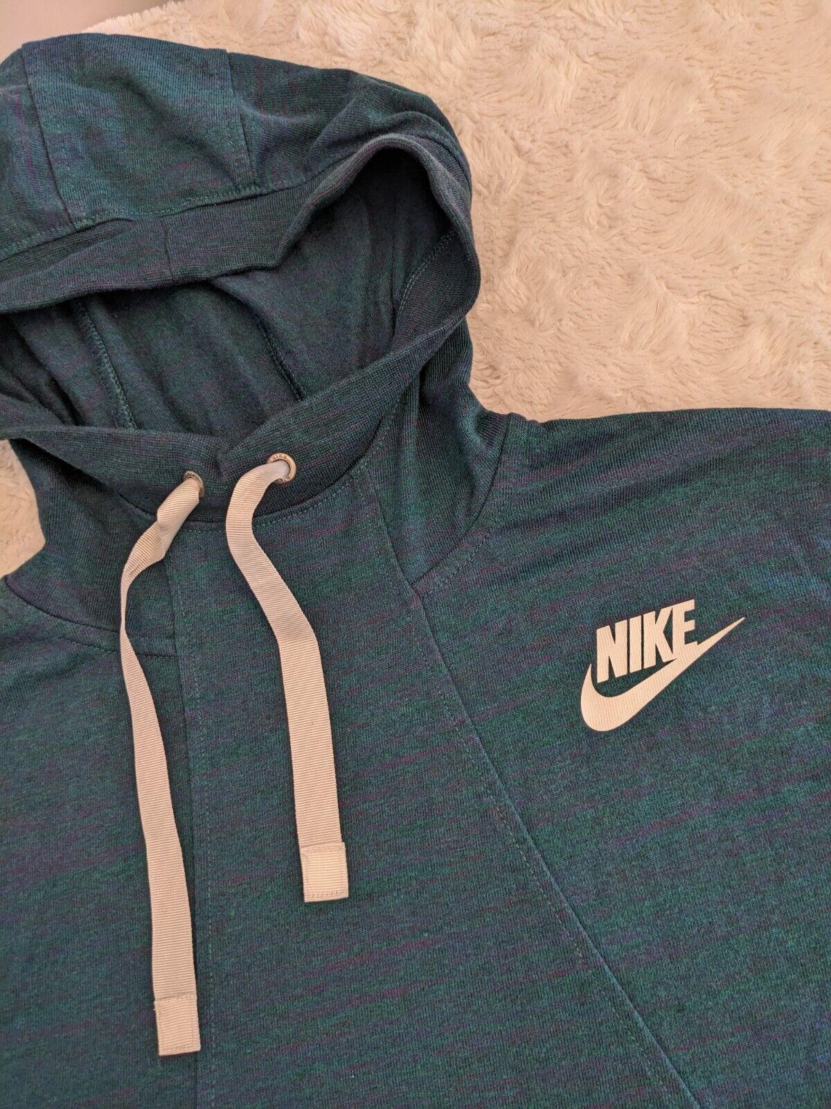 Nike Hoodie Womens XS Atomic Green Heathered Swoosh Sweater Gym Casual Pullover