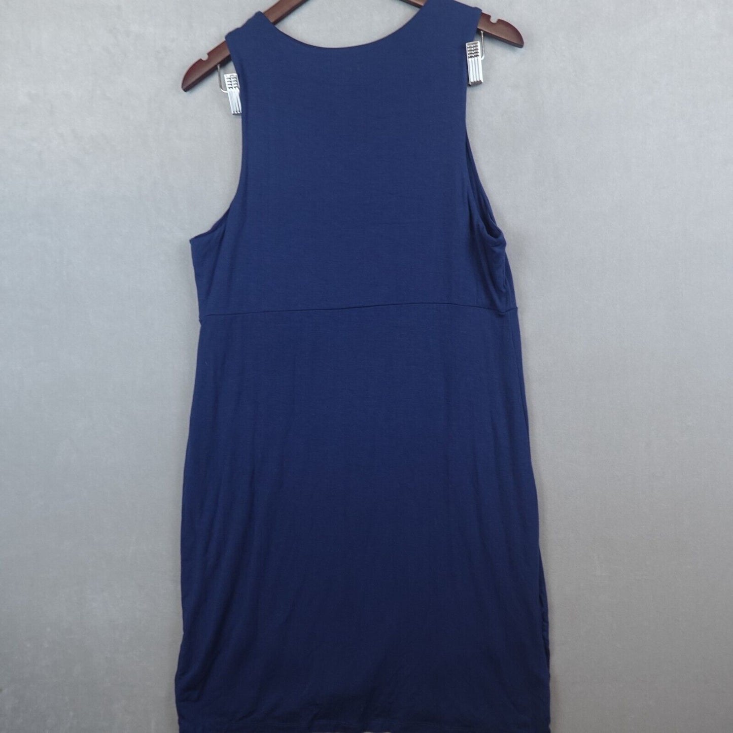 Athleta La Palma Dress Blue Sz Large Athleisure Travel Sleeveless Stretch Active