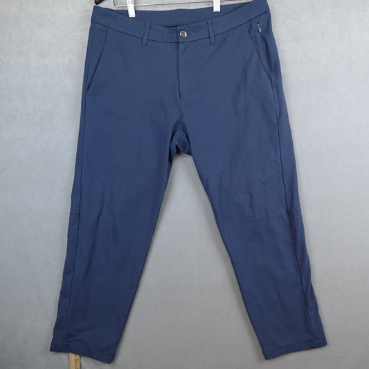 Lululemon Commission Pant Slim Men 34x26 Blue Stretch Warpstreme ABC Commuter