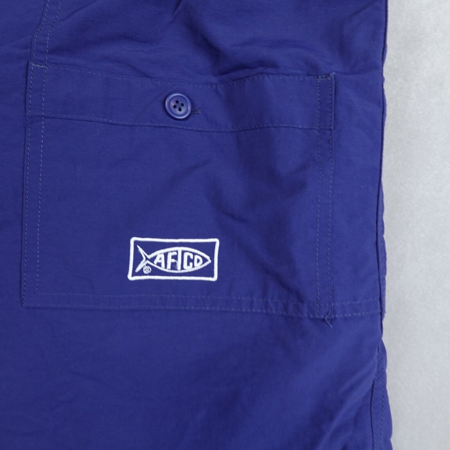 AFTCO Original Fishing Shorts Mens 46 Cargo Blue Swimming Elastic Waist