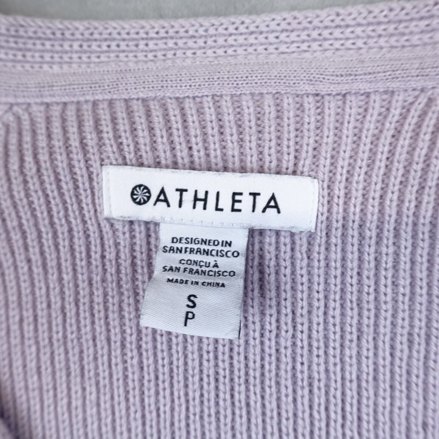 Athleta Hanover Sweater Merino Wool Blend V Neck Oversize Shasta Purple Sz Small