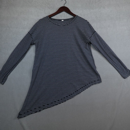 Lululemon To The Point Long Sleeve Shirt Womens Size 4 Striped Asymmetric Hem