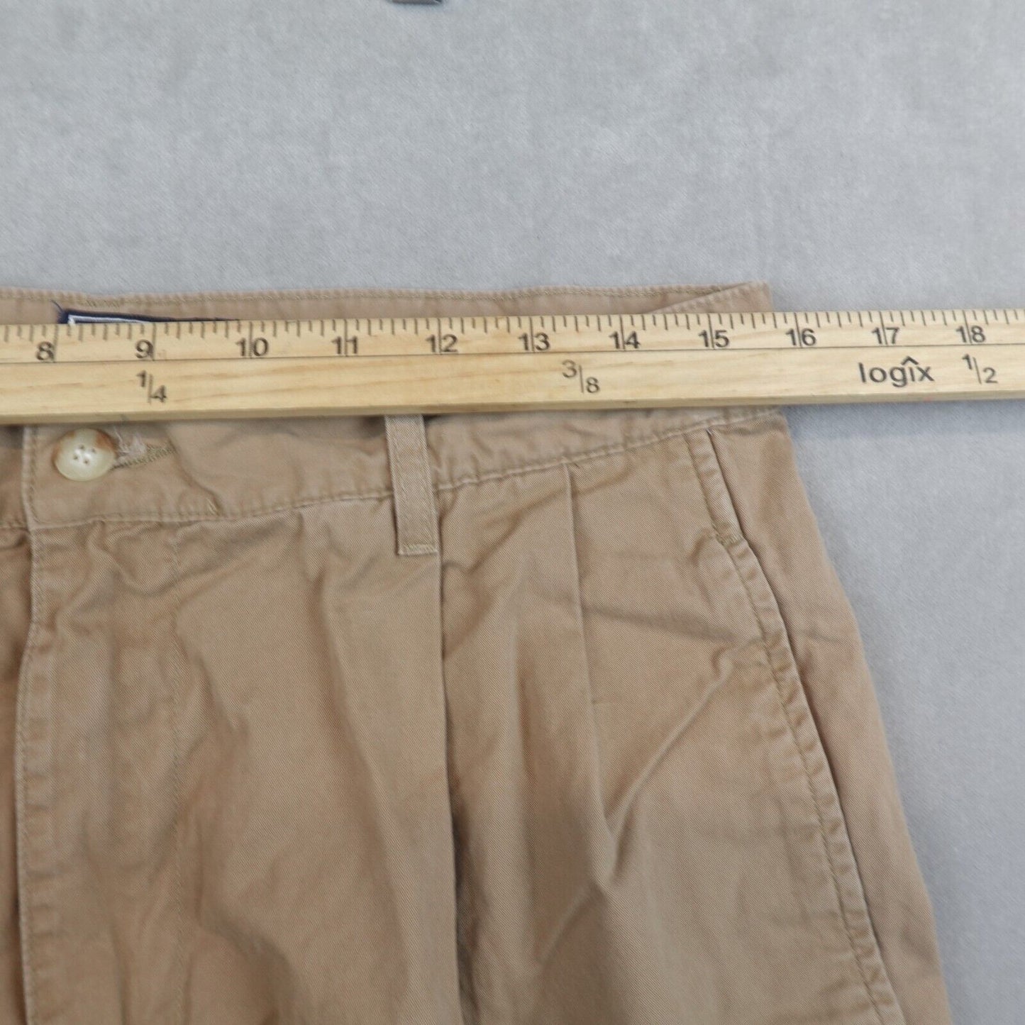 VTG Polo Ralph Lauren Shorts Mens 33 Chino Khaki Pleated Made In USA