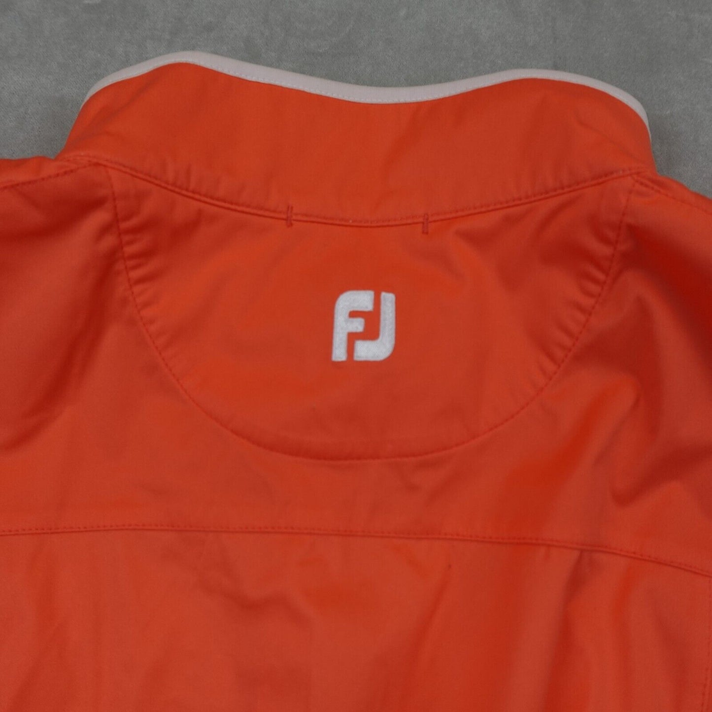 Footjoy Golf Vest Full Zip Windbreaker Orange Womens Size Large Club Logo