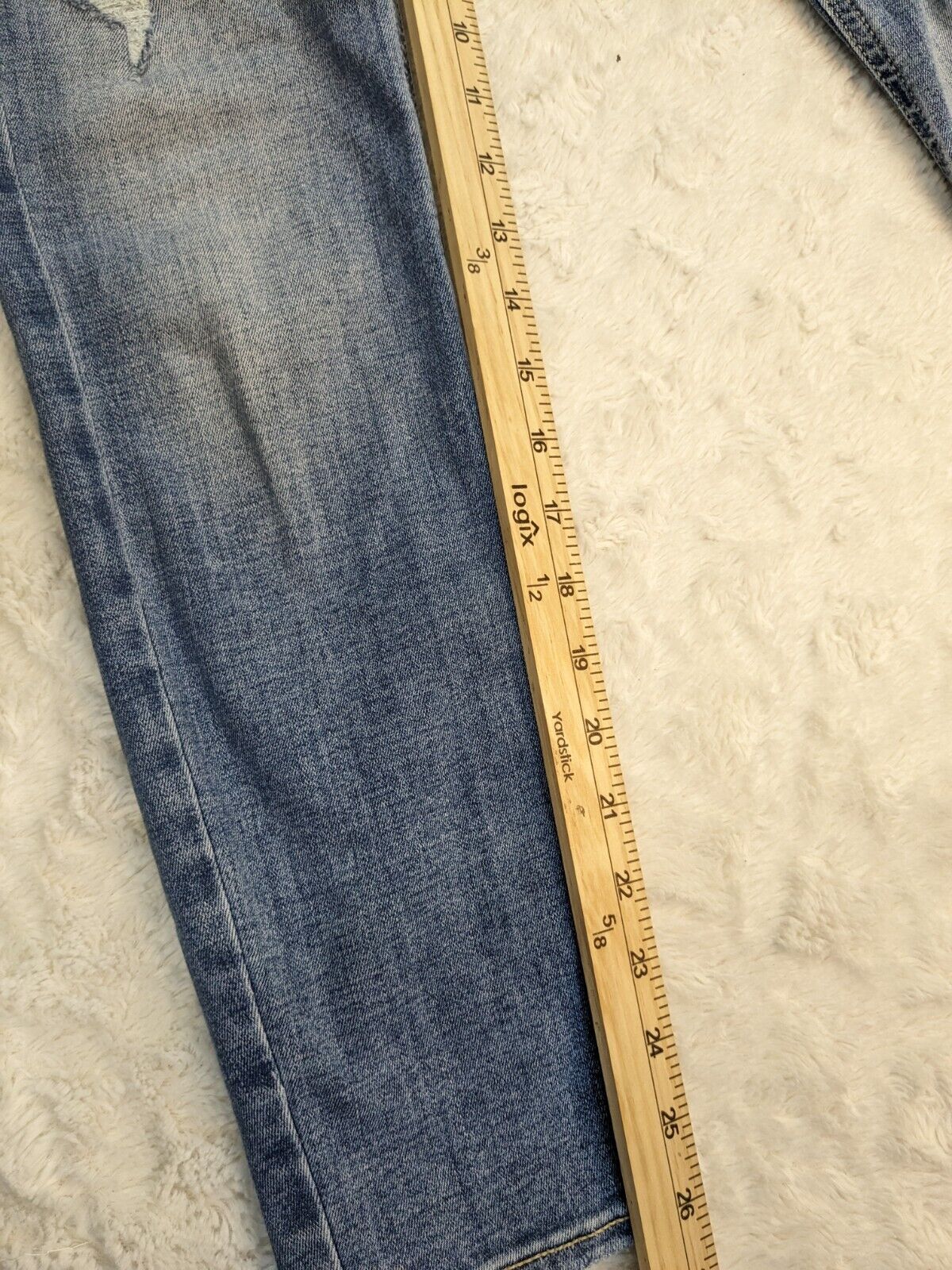 Silver Jeans Womens 25 x 27 Avery Skinny Blue Distressed Light Wash