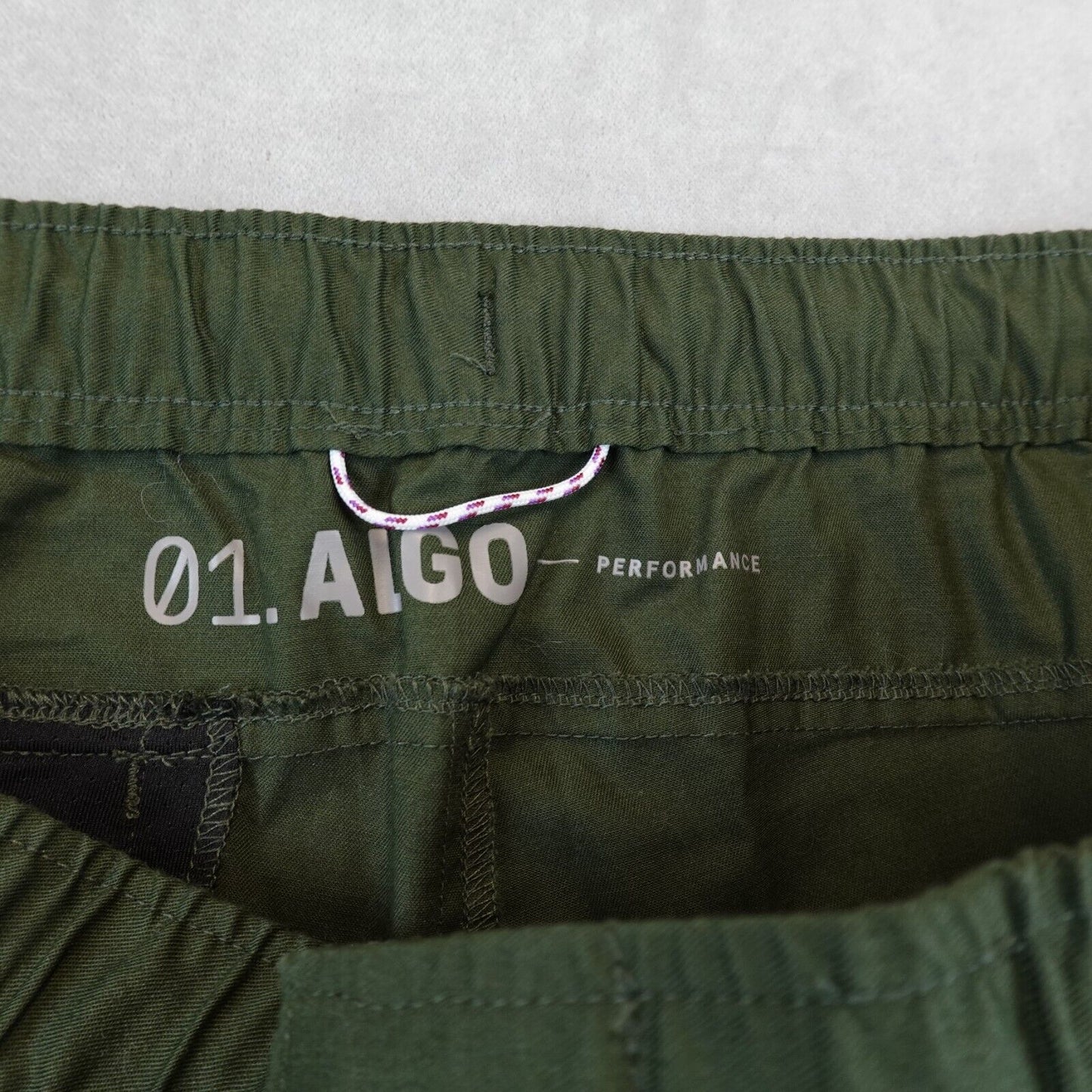 01.ALGO Performance Pants Cargo Mens 37x31 OG Green Stretch Water Repellent