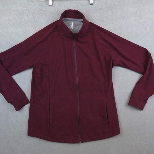 Johnnie O Blakey Jacket Full Zip Soft Touch Womens Large Burgundy Performance