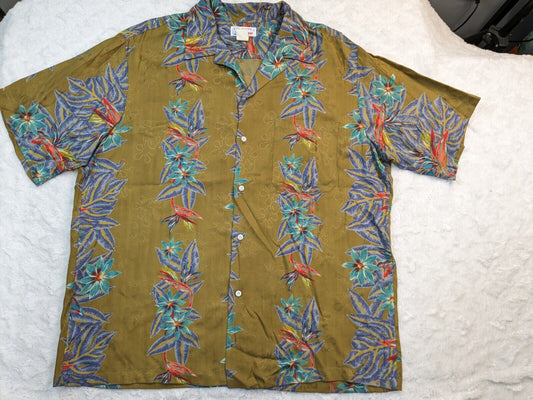 Reyn Spooner Hawaiian Shirt Men XL Vintage Starters Short Sleeve Floral EUC