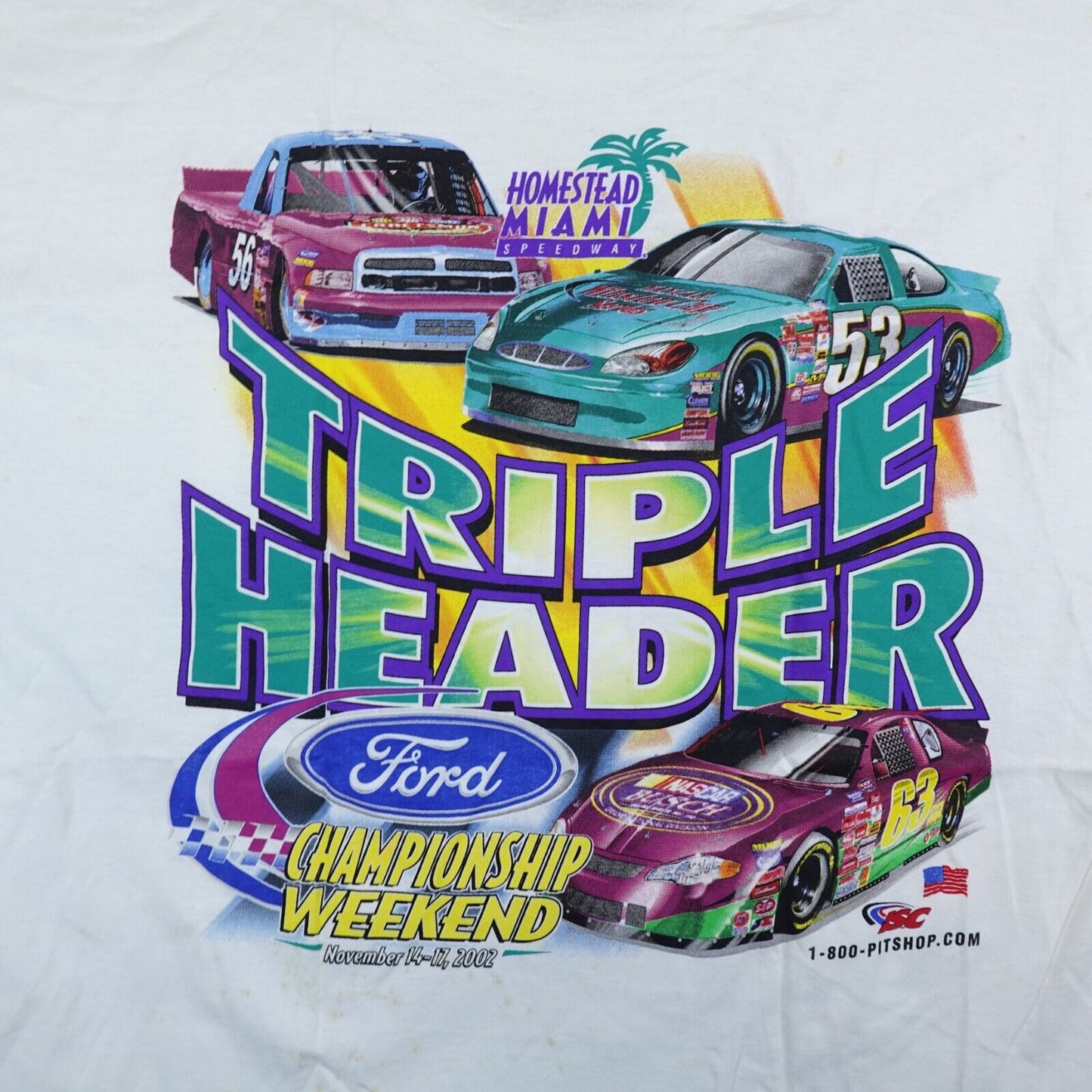 FORD Championship T Shirt Mens XXL Triple Header Miami Homestead Vintage 00s Y2K