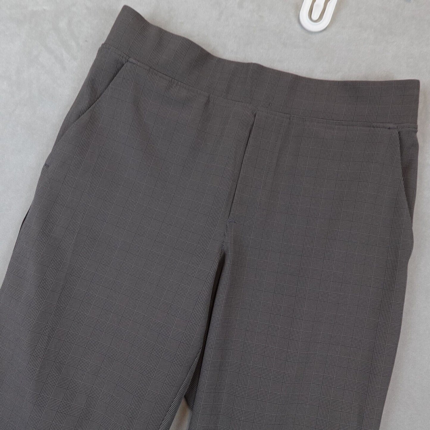 Athleta Brooklyn Ankle Pant Womens 6 Brown Glen Check Travel Zip Pockets