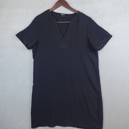 Madewell Dress Black Ballad Tunic Shift Short Sleeve Size 10