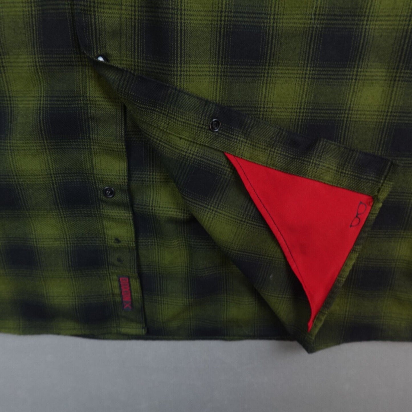 Dixxon Flannel Shirt Men 5XL Pearl Snap Plaid Lone Wolf Long Sleeves Biker Green