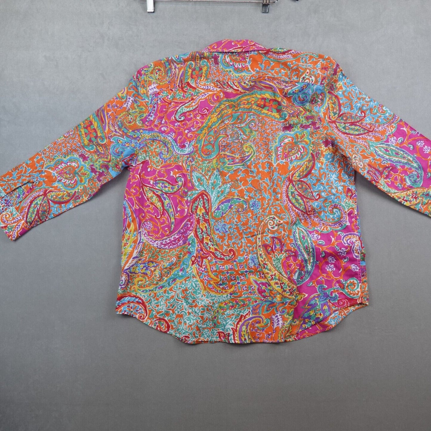 Lauren Ralph Lauren Shirt Floral Paisley Button Up Womens Size XL Long Sleeve