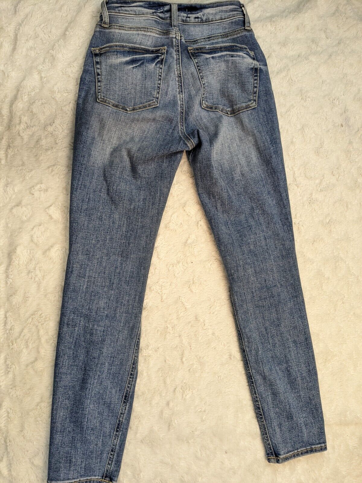 Silver Jeans Womens 25 x 27 Avery Skinny Blue Distressed Light Wash