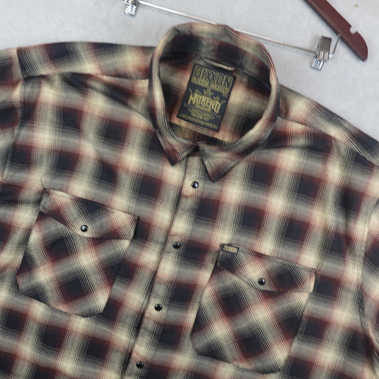 Dixxon Flannel Shirt Men 5XL Pearl Snap Plaid Moreno Long Sleeves Biker Outdoors