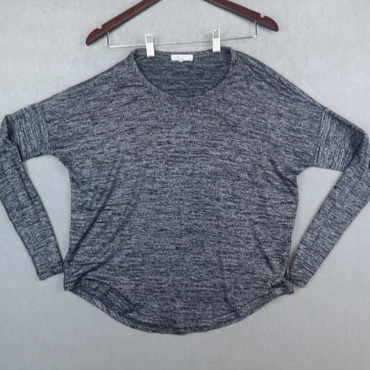 Rag & Bone Sweatshirt Long Sleeve Heather Gray Medium Soft Curved Hem Oversize