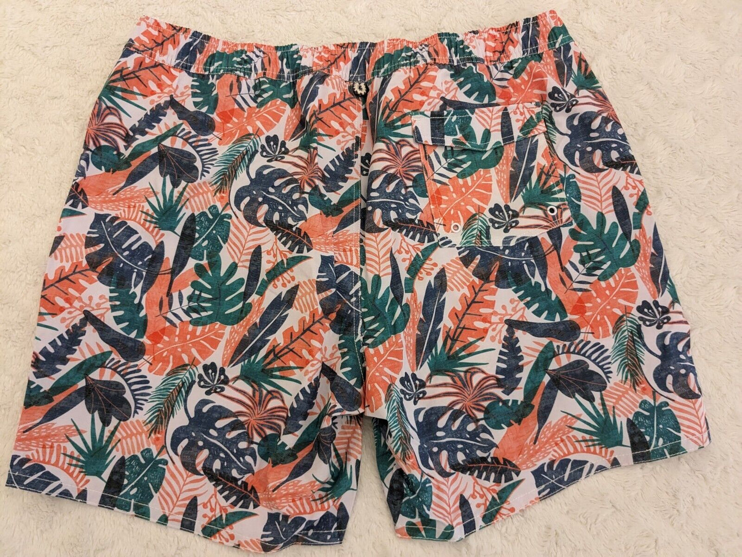 NWT johnnie O Swim Shorts Mens XXL Largo Surf Conch Floral Drawstring Lined $89