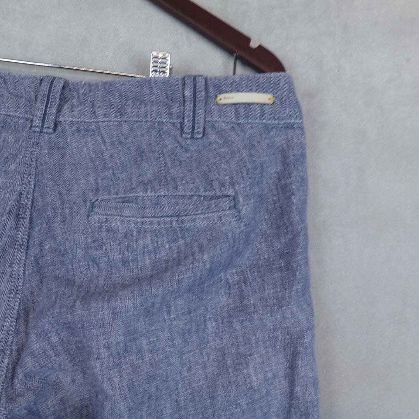 Pilcro And The Letterpress Anthropologie Pants No 6 Linen Blend Wide Leg Blue