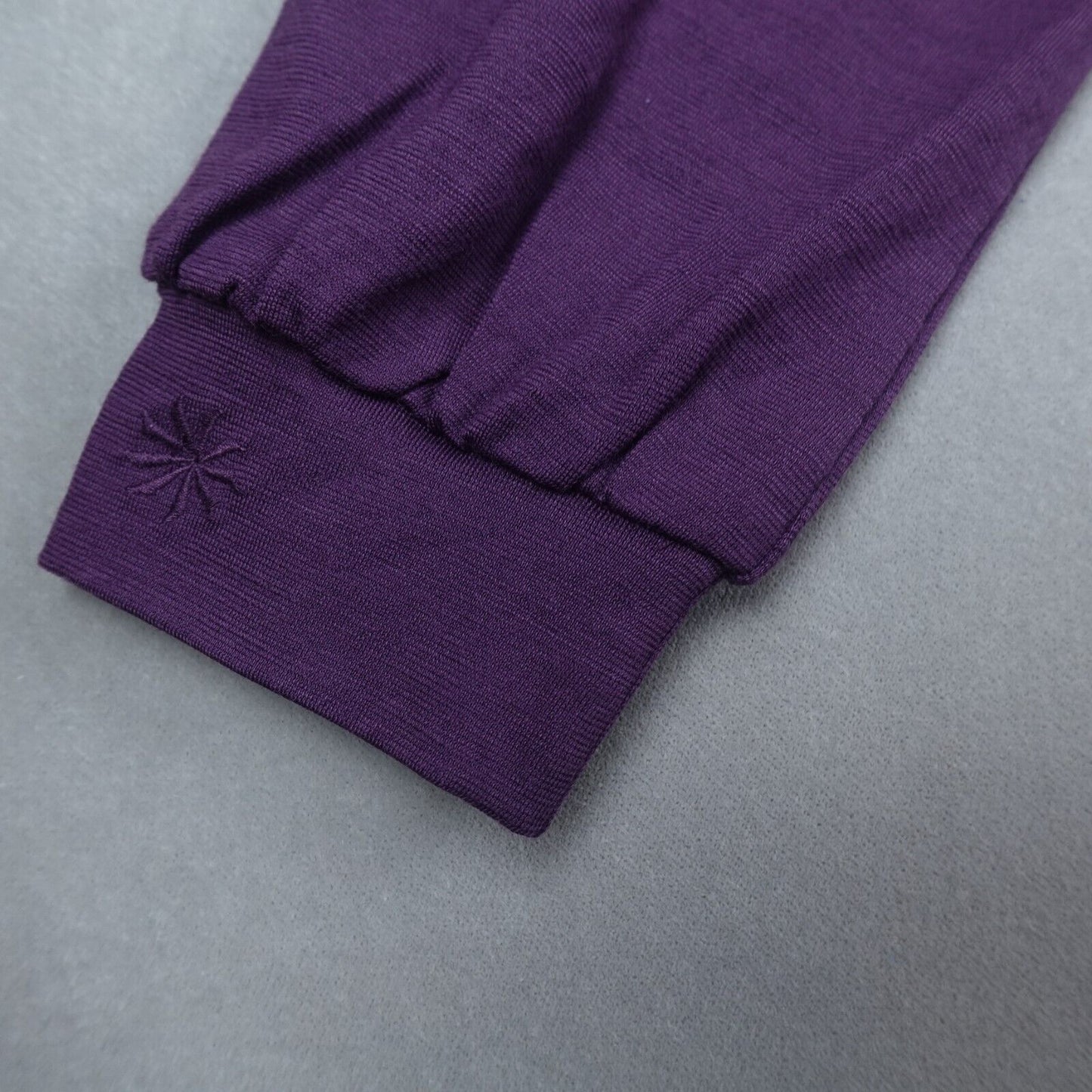 Athleta Industry Top Merino Wool Women Size Small Long Sleeve Open Back Purple