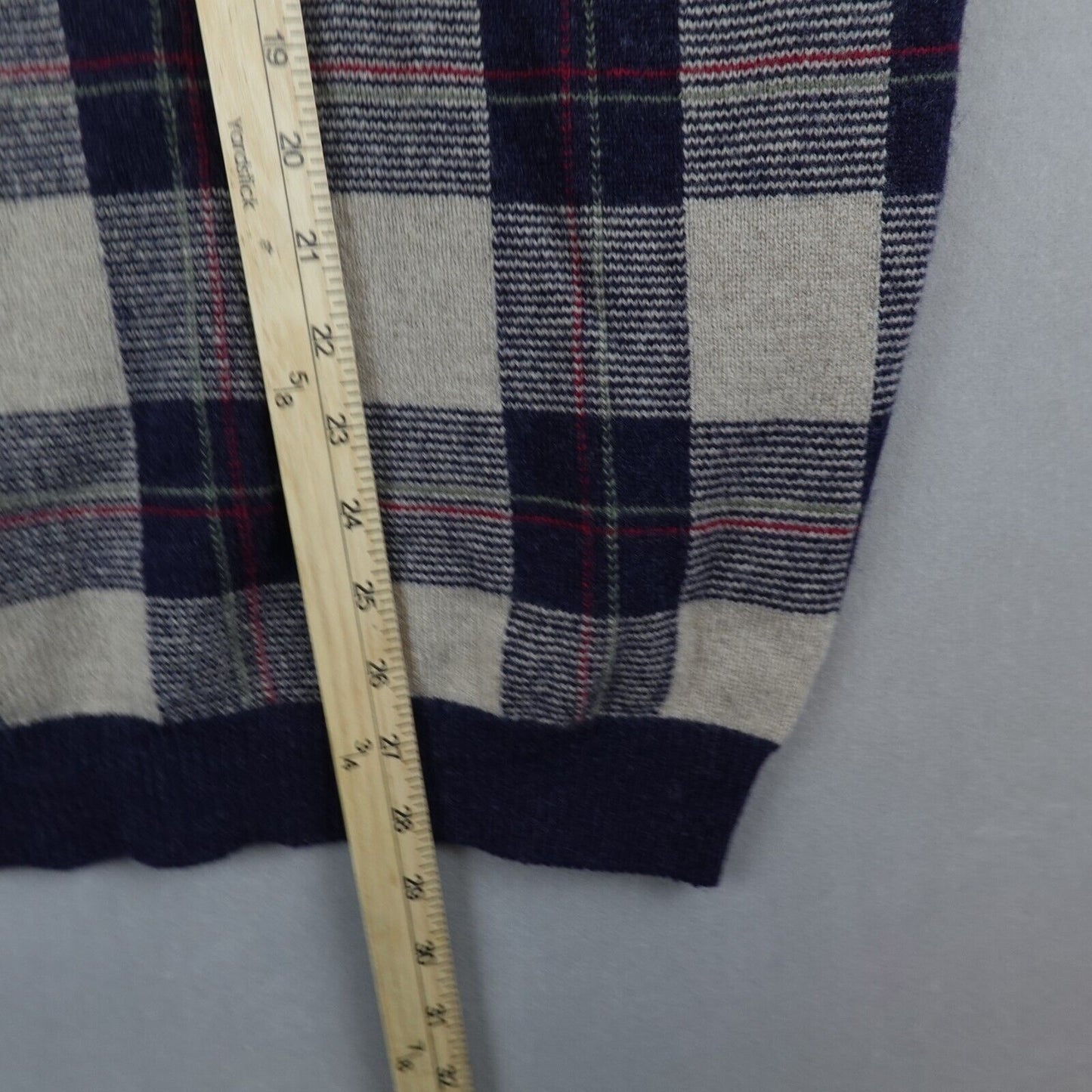 Peter Scott Vest Sweater Men Large Plaid Lambswool Scotland Perry Golf