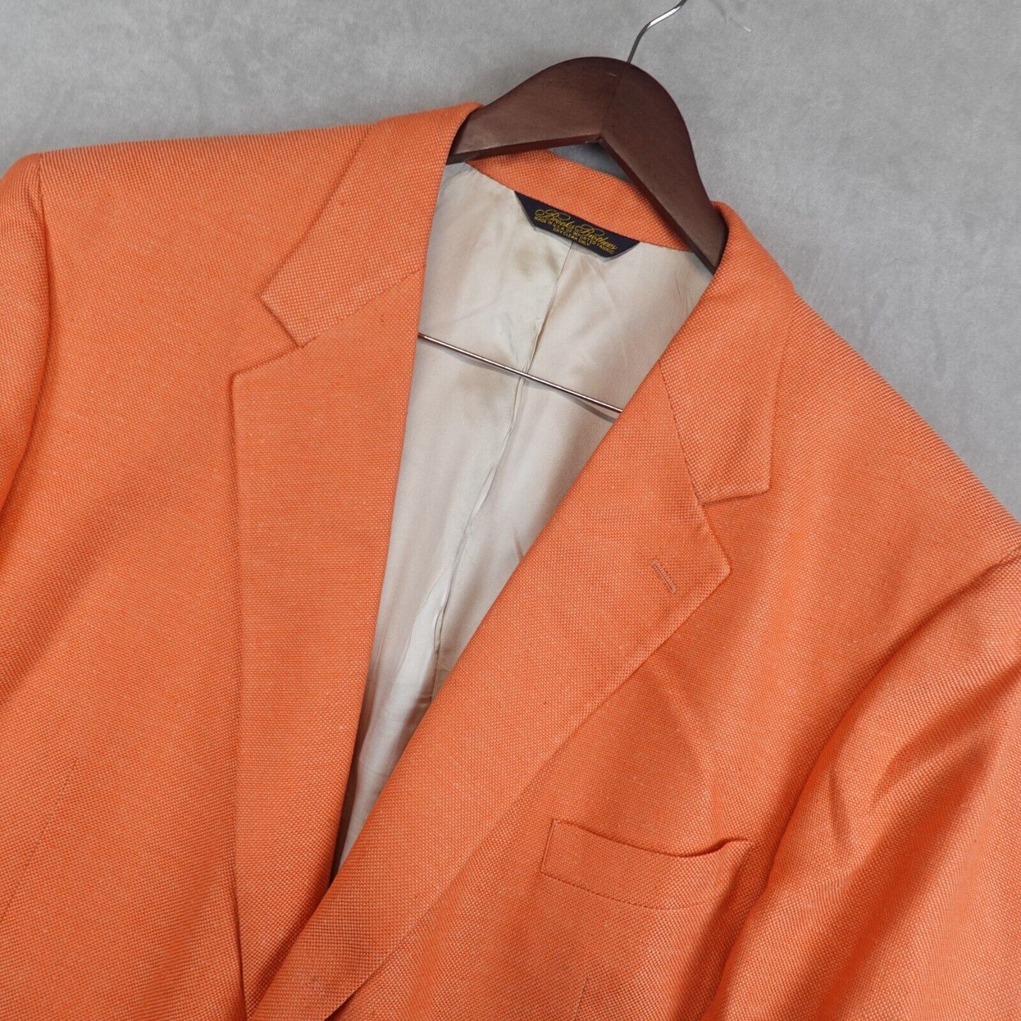 Brooks Brothers Blazer 100% Silk 50L Made In USA Sport Coat Orange