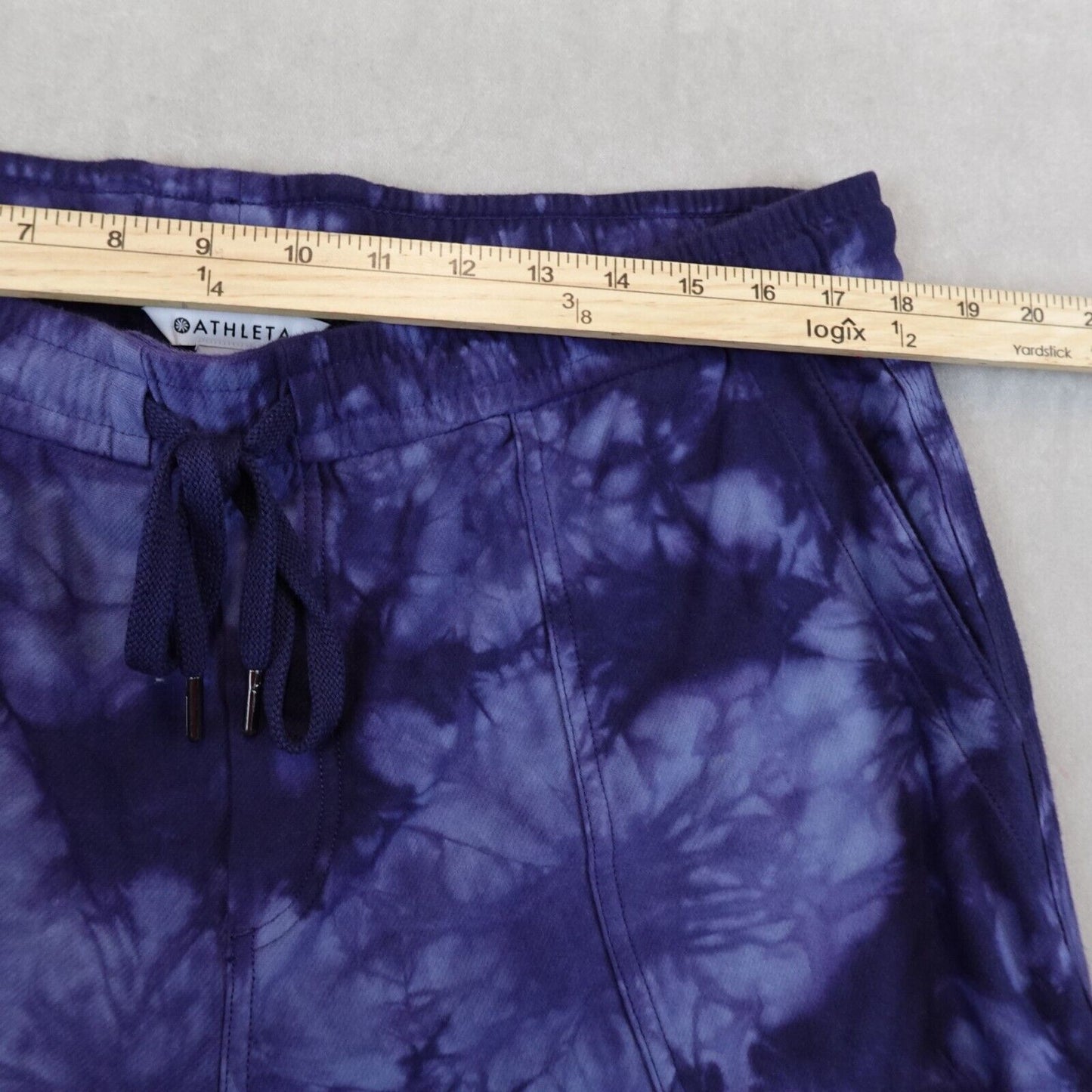 Athleta Farallon Jogger Pants Crystal Tie Dye Women XL Pocket Pull On Blue Taper